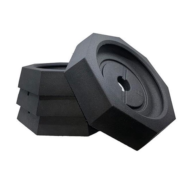 SnapPad Jack Pad EQ812SP4 EQ Grand Octogone; Caoutchouc; Noir; Ensemble de 4