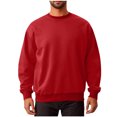 thumbnail image 1 of cfhntfmh Chandails Molletonnés pour Hommes Grande Taille Décontractés à Col Rond à Manches Longues Hauts Basiques Molleton Doux Chandails Molletonnés Unis, 1 of 6