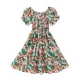 thumbnail image 1 of Hpapadks Robe Bébé Extensible Manches Courtes Florale Vacances en Bord de Mer Robe Princesse pour Filles Vert 8-9 Ans, 1 of 3