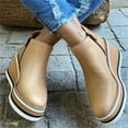 thumbnail image 5 of Pisexur Womens Winter Boots Platform Ankle Boots Elastic Chunky Block Heel Chelsea Booties Sole Non-Slip Combat Shoes, 5 of 5