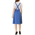 thumbnail image 3 of Unique Bargains Jupe Midi Plissée à Bretelles Rétro à Taille Élastique pour Femme, Bleu, TP, 3 of 6