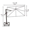 thumbnail image 3 of hometrends 10 ft. Square Solar LED Offset Umbrella & Base, 3 of 9