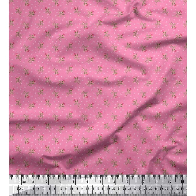 Soimoi Rayon Fabric Swirl,Triangle & Floral Artistic Print Sewing Fabric Yard 42 Inch Wide