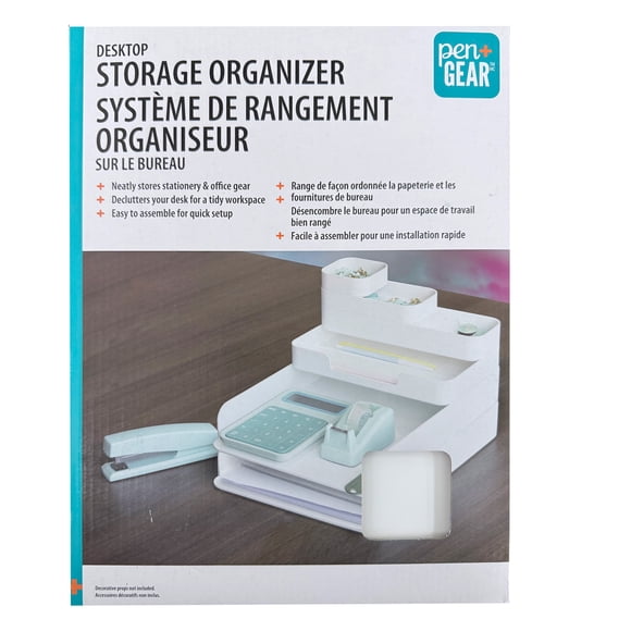 Stylo + Gear bureau boîte de rangement blanc