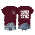 thumbnail image 2 of MesaSe Ladies‘ Solid Color  Neck Double Football Print Short Sleeve T Shirt, 2 of 5