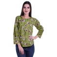 thumbnail image 2 of Moomaya Haut à Manches Longues Imprimé avec Patte de Boutonnage, Col Rond, Tunique d'Été Décontractée pour Femme, 2 of 5