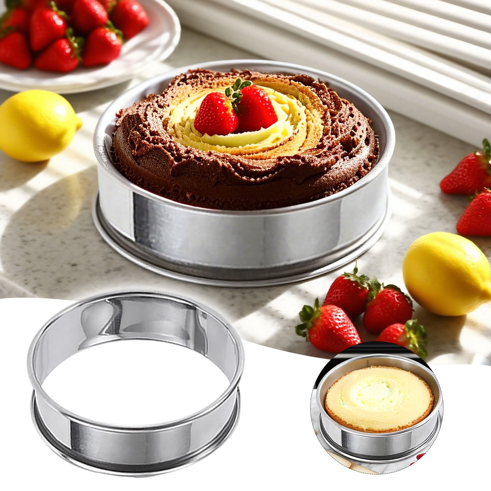 Stainless Steel French Tart Ring for Round Cakes and Pastries – Durable Bakeware Tool for Home and Commercial Kitchens Smooth Edge Even Bake Easy Release and Reusable Cookware