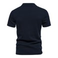 thumbnail image 4 of Birdeem Mode Hommes Décontracté Slim Col Rabattu Couleur Unie Manches Courtes T-Shirt Hauts Blouse, 4 of 9
