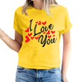 thumbnail image 2 of Pisexur T-shirt de la Saint-Valentin pour Femmes, Imprimé Amour, Manches Courtes, Col Rond, 2 of 5