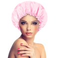 thumbnail image 1 of Satin Bonnet Sleeping Cap Double Layer Elasticated Trim Soft Night Hat for Woman, 1 of 2