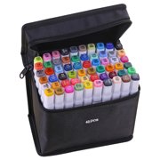 Mistaha 40 Colors Markers Dual Marker Pen Sketching Writing Painting Underlining Marker Artist Drawing Double-Ended Art Markers with Zip Storage Bag