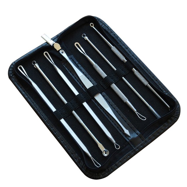 TopLLC Extracteur pour Points Noirs et Points Blancs du Visage, Trousse d'Outils pour Enlever les Boutons, Extracteur