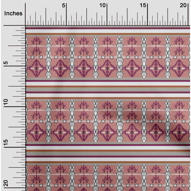 oneOone Cotton Cambric Dusty Rose Fabric Geometric Ikat Craft Projects Decor Fabric Printed By The Yard 56 Inch Wide