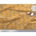 thumbnail image 2 of Soimoi Poly Georgette Fabric Leaves & Floral Block Print Fabric by The Yard 52 Inch Wide, 2 of 3