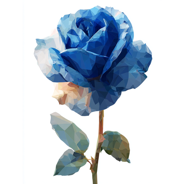 Blue Rose Abstract Canvas Wall Art 15.75x11.81 Inches