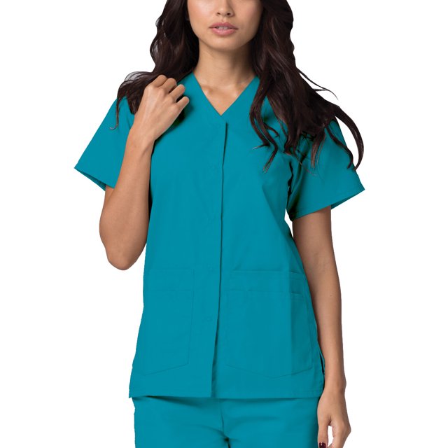 Adar Universal Scrubs For Women - Snap Front Scrub Top