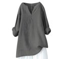 thumbnail image 1 of CHUANK Chemises pour Femmes Dames Liquidation T-Shirts d'Été Décontractés pour Femmes Col Rond Manches Courtes Imprimé Floral Chemise Ample Hauts, 1 of 4