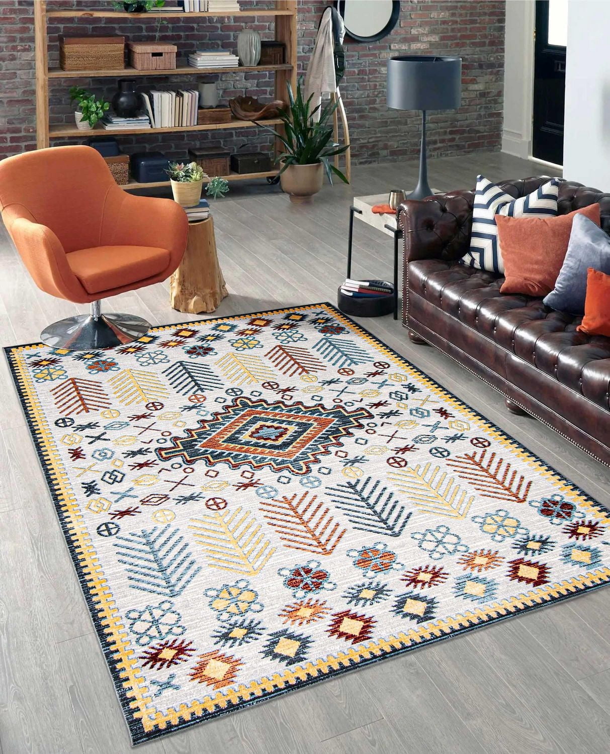 Tapis Lavable ECARPET Sud-Ouest pour Chambre, Salon, Chambre d'Enfant, Couloir