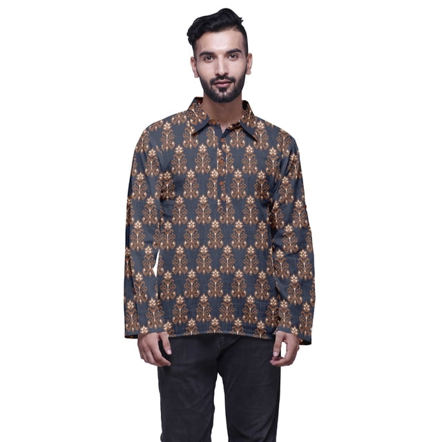 Atasi Printed Button Placket Traditional Kurta For Men Short Kurta Shirt For Boy