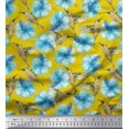 thumbnail image 1 of Soimoi Satin Silk Fabric Hummingbird & Floral Print Sewing Fabric Yard 42 Inch Wide, 1 of 3