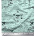 thumbnail image 1 of Soimoi Green Georgette Viscose Fabric To Travel Is To Live Text Fabric Prints By Yard 42 Inch Wide, 1 of 2