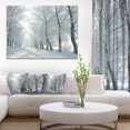 thumbnail image 1 of Winter Country Lane on Frosty Morning - Large Forest Canvas Art Print, 1 of 4
