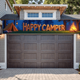 thumbnail image 2 of Forest Design Happy Camper Tent Banner Campfire Nature Scene for Outdoor Adventure Camping Event, 2 of 5
