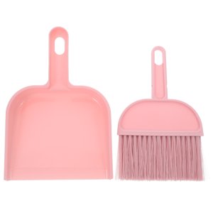 KAKOWELY kids broom set Small Broom And Dustpan Set dusts Pan And Brush Set Hand Mini Broom And Dustpan Set For Tabletop Keyboards Clean Pet Cages Pink8.07"X5.71"X1.18"