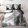 thumbnail image 1 of YST Abstract Artwork 7-Piece Grey Marbling Bedding Set, Mountain Fluid Watercolor King Size Comforter Set, Foil Print, 1 of 4