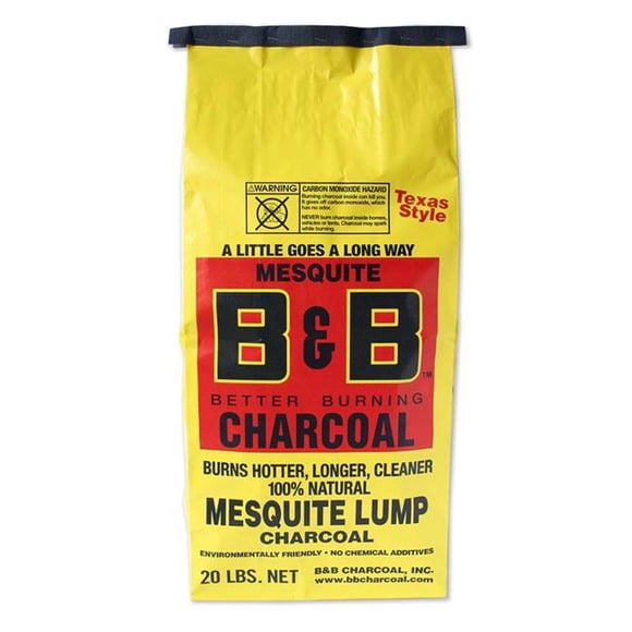 B&B Charcoal 8023445 20 lbs All Natural Mesquite Lump, Charcoal