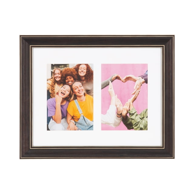 DesignOvation 2 Opening Brown Bagnell Collage Picture Frame