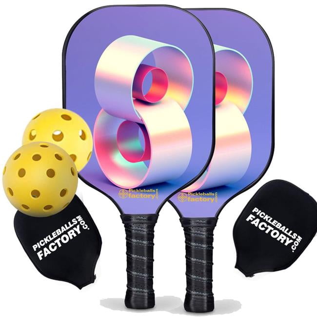 Pickleball Factory PB00019-3-G Pickleball Set - Eight Pickleball Equipment, Pickleball Set Up, Glassfiber Graphite