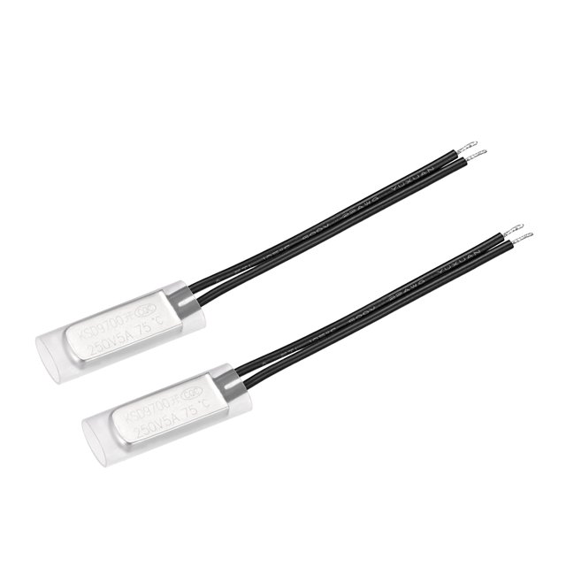 Unique Bargains KSD9700 Thermostat 75 Celsius N.O 5A Metal Bimetal Temperature Control Switch 2pcs