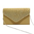 thumbnail image 1 of Youkk Women Envelope Bag Portable Hasp Rhinestone Replacement Stylish Solid Color Party Banquet Bridal Handbag Pouch Gold, 1 of 6