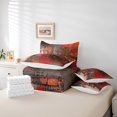 thumbnail image 4 of YST Paris Print Bedding Comforter Sets 7 Pieces Brown Red Bedding Set, Abstract Full Size Comforter Set (1 Comforter, 1 Fitted Sheet, 1 Flag Sheet, 2 Pillowcases, 2 Throw Pillow Covers), 4 of 4