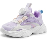 BABAYA Toddler Girls Sneakers Casual Slip on Walking Athletic Shoes with Rotating Buckle