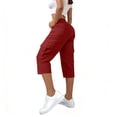 thumbnail image 4 of Mifsaly Pantalon Cargo Court Grande Taille pour Femmes, Capris Utilitaires Taille Haute avec Multiples Poches, Décontracté d'Été, Léger, Pantalon de Randonnée Extérieur, 4 of 7