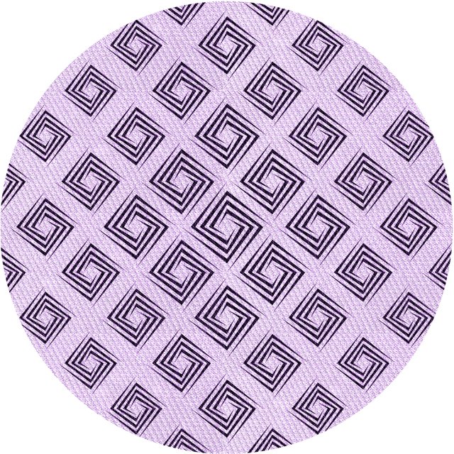 Ahgly Company Tapis d'Intérieur Ronds Lavables à la Machine, Style Transitionnel, Fleur Violette Violette, Tapis de Zone, 8 Pieds Rond