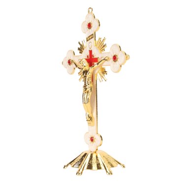 Gold Standing CrucifixMetal Standing Cross Red Standing Crucifix Crucifix Wall Cross Catholic Modern Innovation