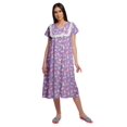 thumbnail image 1 of Moomaya Chemise de Nuit d'Allaitement à Col en V pour Femmes, Imprimée, à Manches Courtes, 1 of 5