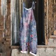 thumbnail image 2 of yoeyez Rompers for Women Summer,Ladies Print Summer Plus Size Long Jumpsuits Sleeveless Adjustable Straps Backless Overalls Jumpsuits With Pockets Blue,S, 2 of 6