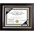 thumbnail image 3 of Creative Picture Frames 14x18 Mahogany Diploma Frame with Gold Rim Including Black Mat Glass and Installed Wall Hangers | Frame Holds 16x20 Media without Mat, 3 of 4