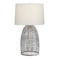thumbnail image 1 of Pacific Coast Lighting Oahu Fish Catcher Basket Rattan Table Lamp in Cool Gray, 1 of 2