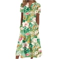 thumbnail image 1 of Cameland Robe d'Été pour Femme Décontractée à Col en V avec Boutons, Manches Courtes, Imprimée, Coupe Évasée, avec Poche, 1 of 3