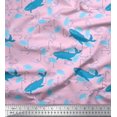 thumbnail image 1 of Soimoi Velvet Fabric Fishing Hook,Fish & Whale Ocean Decor Fabric Printed Yard 58 Inch Wide, 1 of 3
