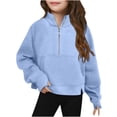 thumbnail image 1 of Cowsor Girls Casual Zipper up Sweatshirts Crop Jackets for Teens, 1 of 5
