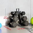 thumbnail image 3 of Soozier 60 LBS Dumbbell Set with Rack, Rubber Coated Hex Hand Weights, 3 of 10