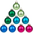 thumbnail image 2 of Northlight Matte Glass Christmas Ball Ornaments - 1.5" (40mm) - Multicolor - 10ct, 2 of 6