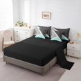 thumbnail image 3 of YST Turquoise Triangle Queen Size Bed In A Bag 7 Piece Teal Dark Gray And Light Grey Comforter Set,Patchwork Geometry Bedding Comforter Sets Modern Abstract Sheet Set With Comforter, 3 of 5