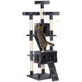 thumbnail image 1 of CoSoTower 68-inch Multi-Level Cat Scratching Tree Kitty Activity Center Post Tower Condo Pet Furniture w/ Toy Grey, 1 of 7